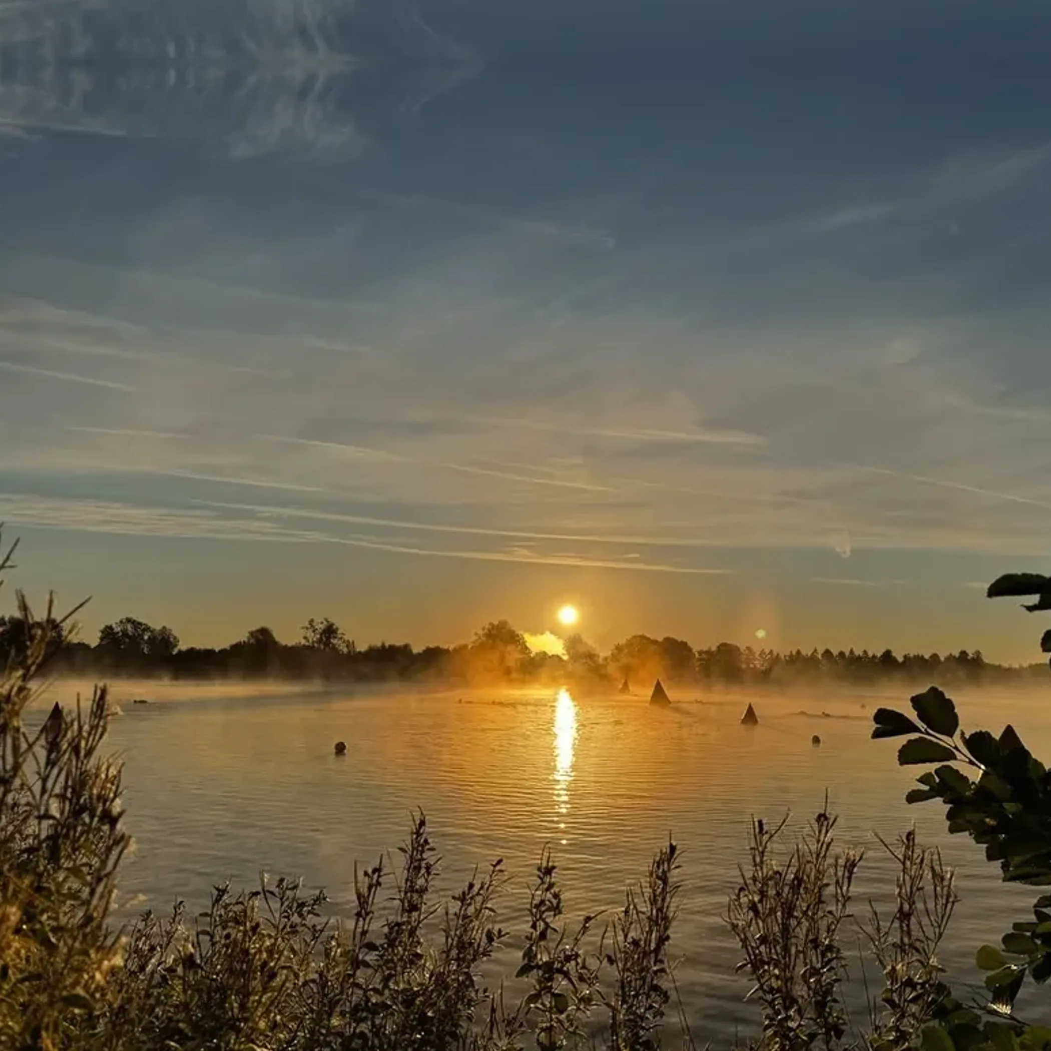 photograph of an inland lake