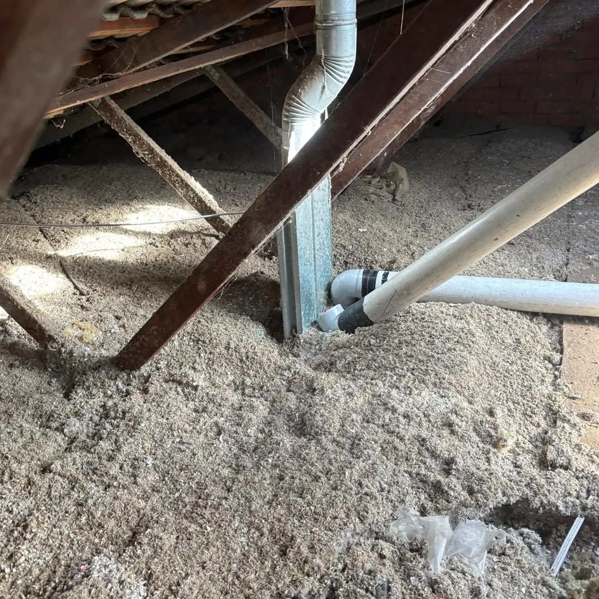 ceiling insulation with visible gaps