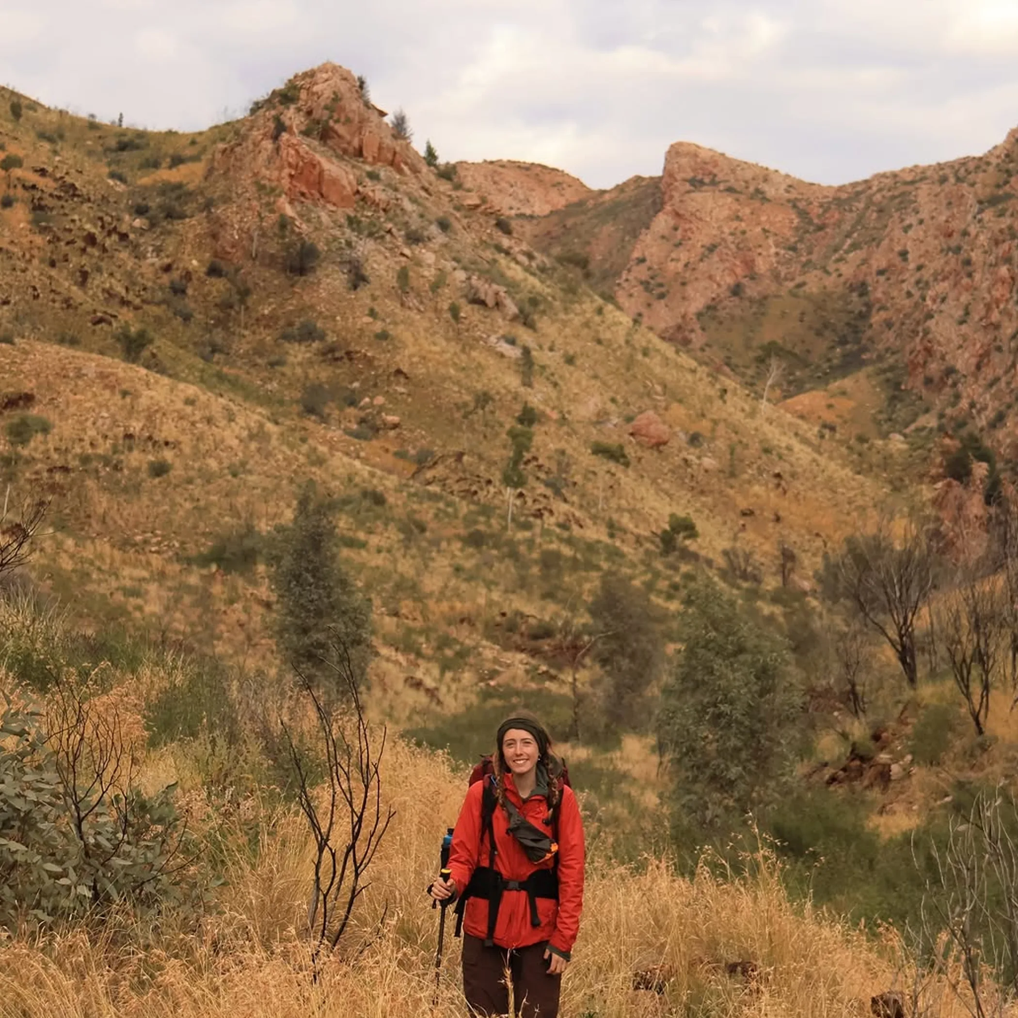 hiker in central australia terrain